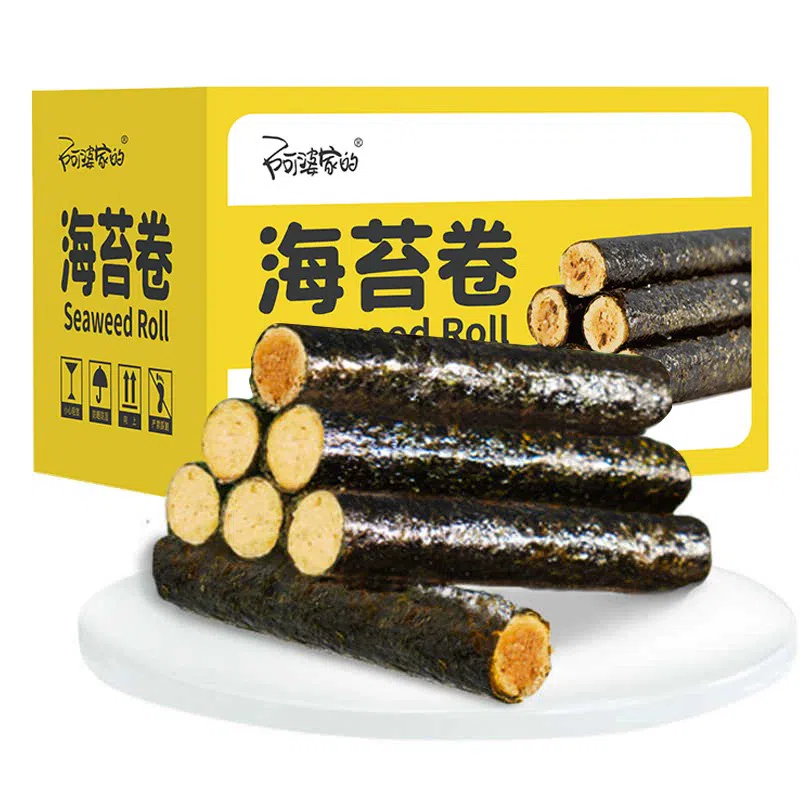 Grandma's salted egg yolk flavored seaweed rolls are delicious office snacks 57g*2 114 g