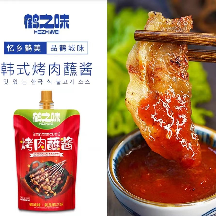 Crane Flavor Korean style BBQ dipping sauce 200g * 1 bag Korean lettuce and pork belly BBQ dipping sauce Garlic Northeast spicy sauce 200 g