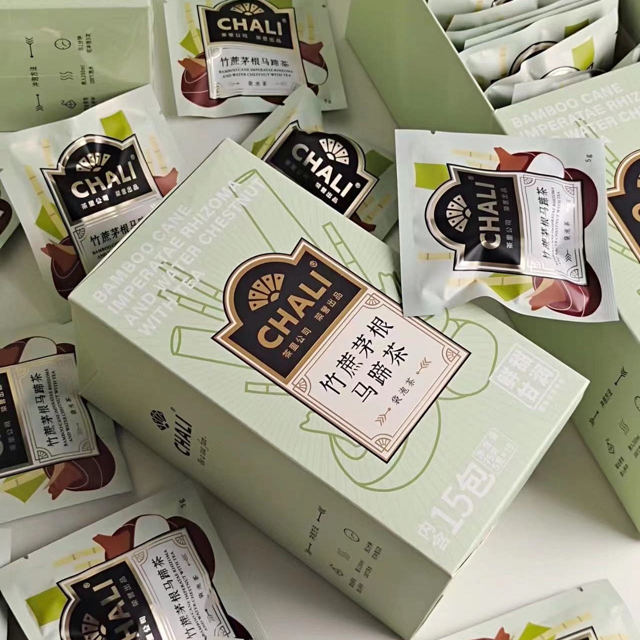 茶里 CHALI 肖战推荐 竹蔗马蹄茅根水 白茶 润喉 养生茶包 15包/盒 *2盒 150 克