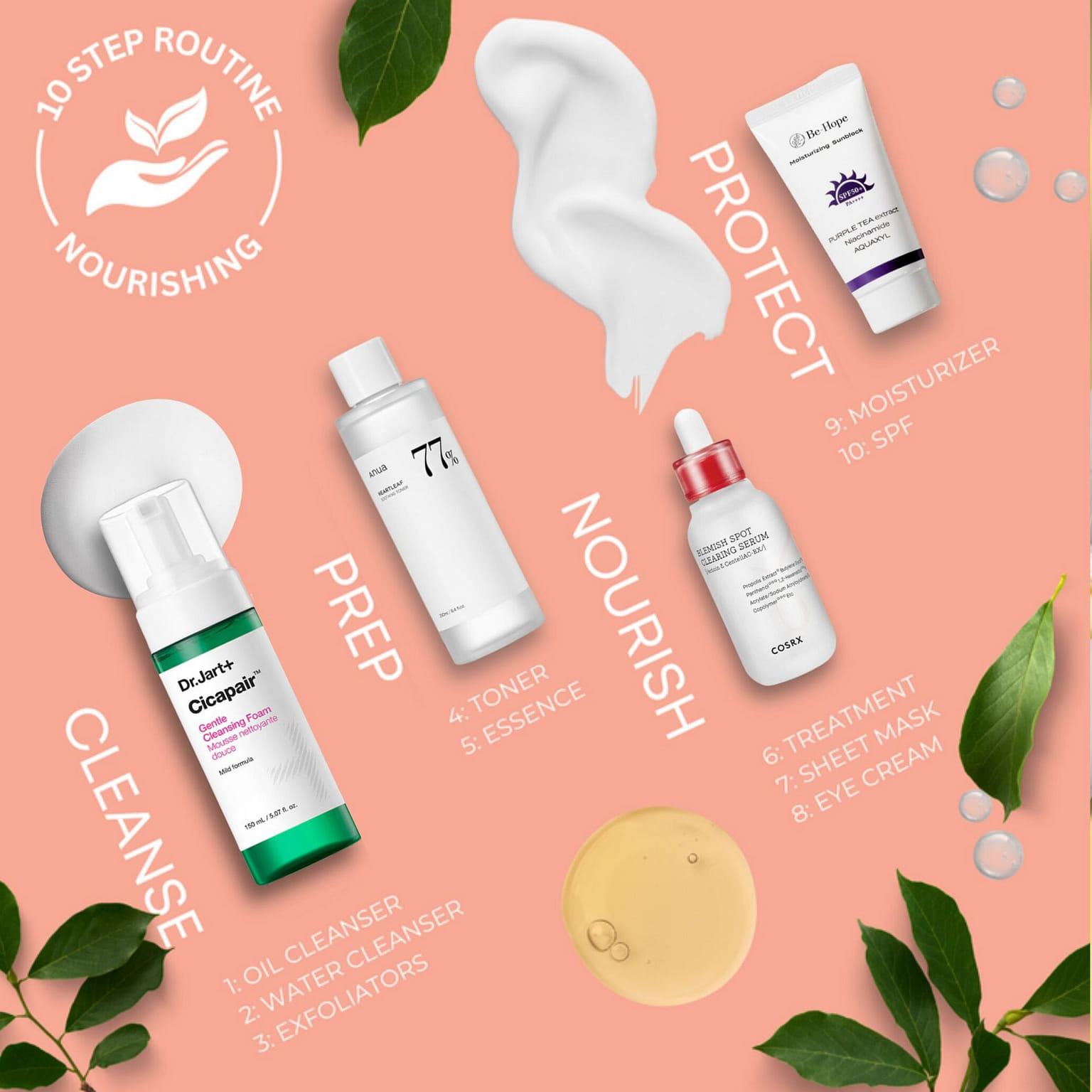 10-Step Nourishing Skincare Routine (Sensitive/Acne-prone) 2022 g