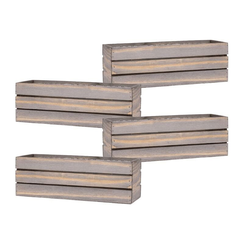 내추럴 와인 크레이트 원목 화분 (12인치 x 4인치) 4 count
