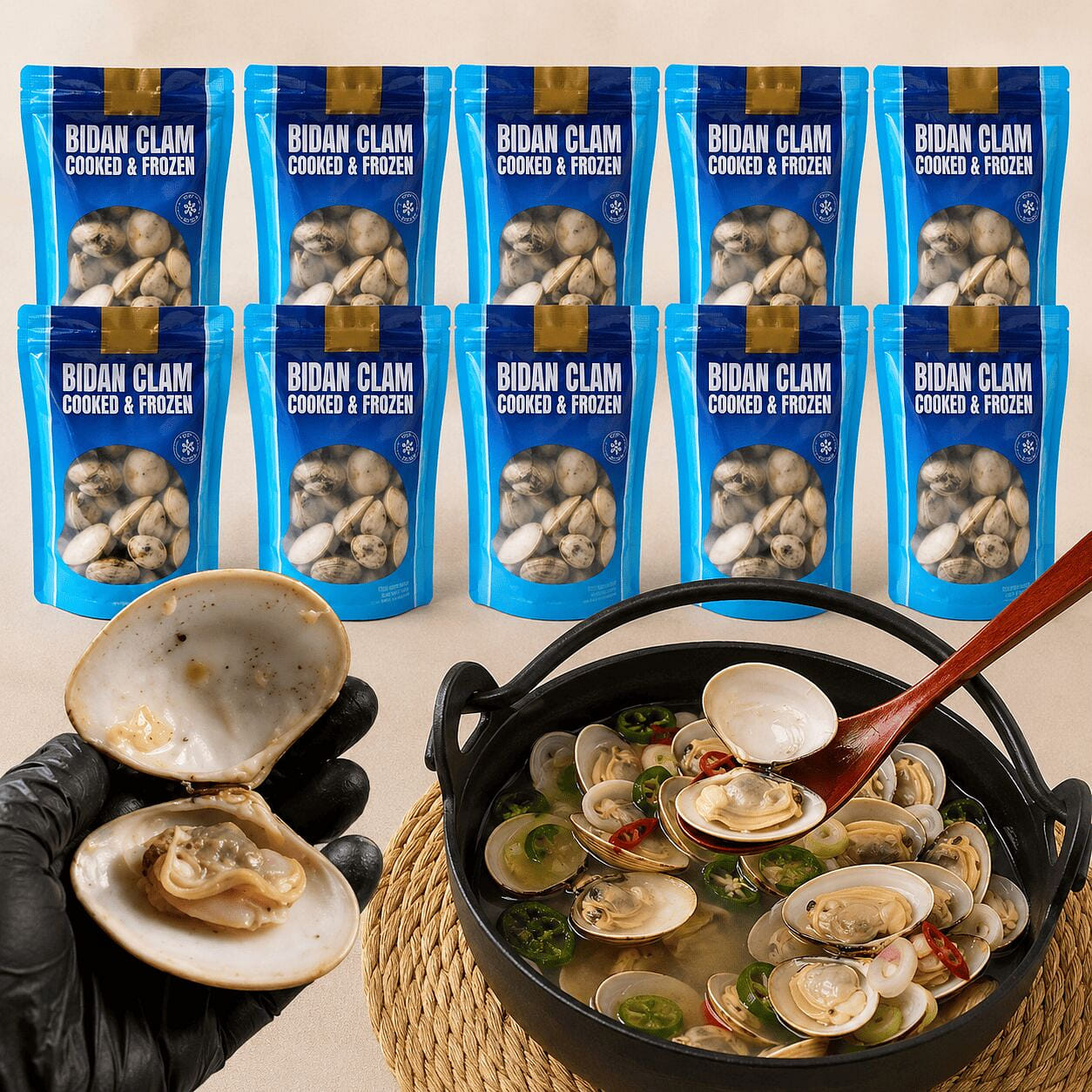 Bidan Frozen Cooked Clam ( 100g ) 100 g*50 pack