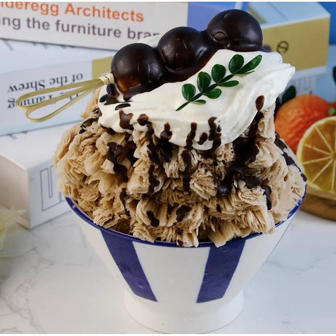 Nojin ice powder shaved ice machine special ice powder chocolate flavor 1kg 1 each