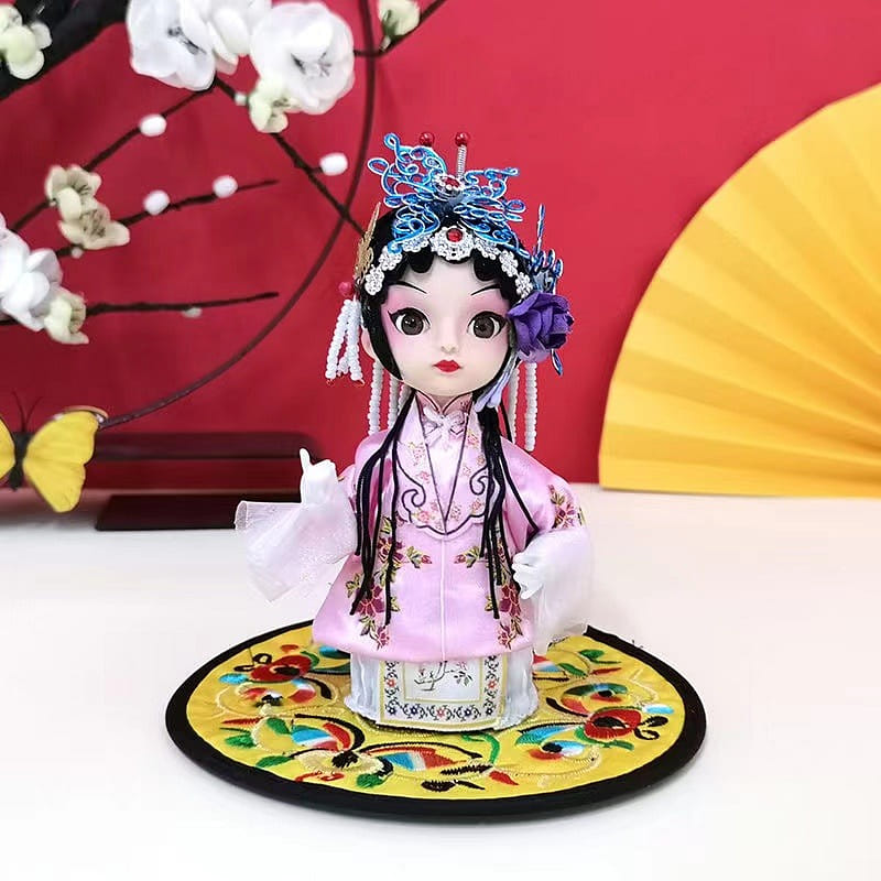 Handmade Peking Opera Figurine - Silk Cloth Doll for Home Decor and Gifts-09 150 그램
