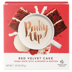Pinky Up Red Velvet Cake Pyramid Tea Bags Sachet - 10 mg Caffeine Per Serving, NON-GMO & Gluten Free, Certified Kosher - 15 Biodegradable Whole Tea bags 3 克