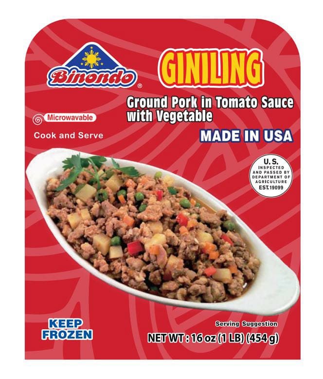Binondo Ginling 토마토 야채 소스 돼지고기 다짐육 16 온스