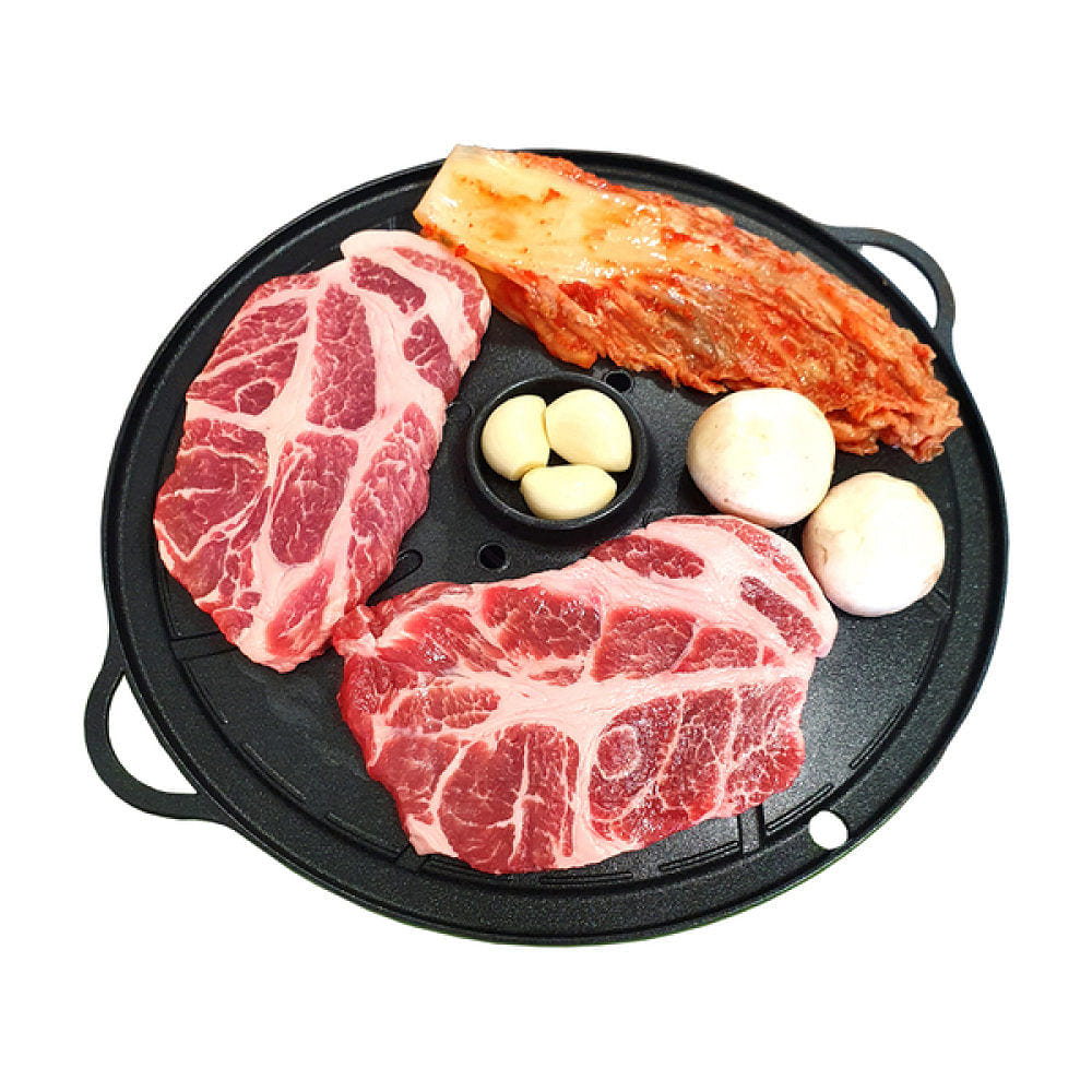Multi-purpose Mini Round Grill Pan for One-Person Meat Grilling, (Pork Belly)BBQ 1 개