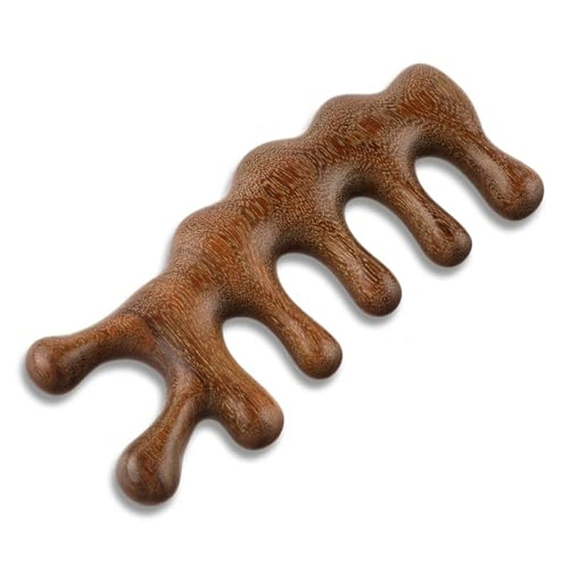 Wooden Hair Comb, Sandalwood Wide Tooth Massager for Head Relaxation and Care 1 개