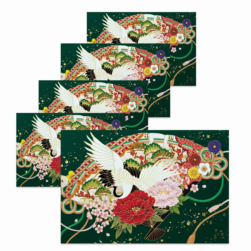 Japanese-style Christmas card <Crane> 5pcs Made in Japan 1 박스