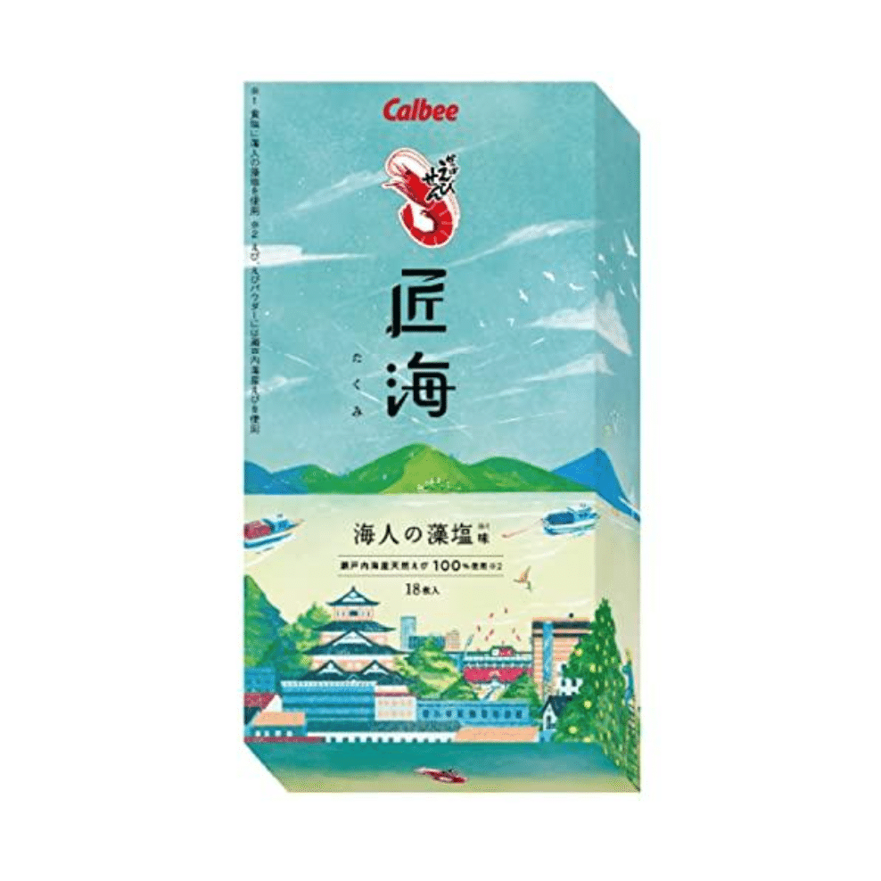 【日本直郵】CALBEE卡樂B限量商品 匠海 藻鹽 鮮蝦片 18片裝 15 份
