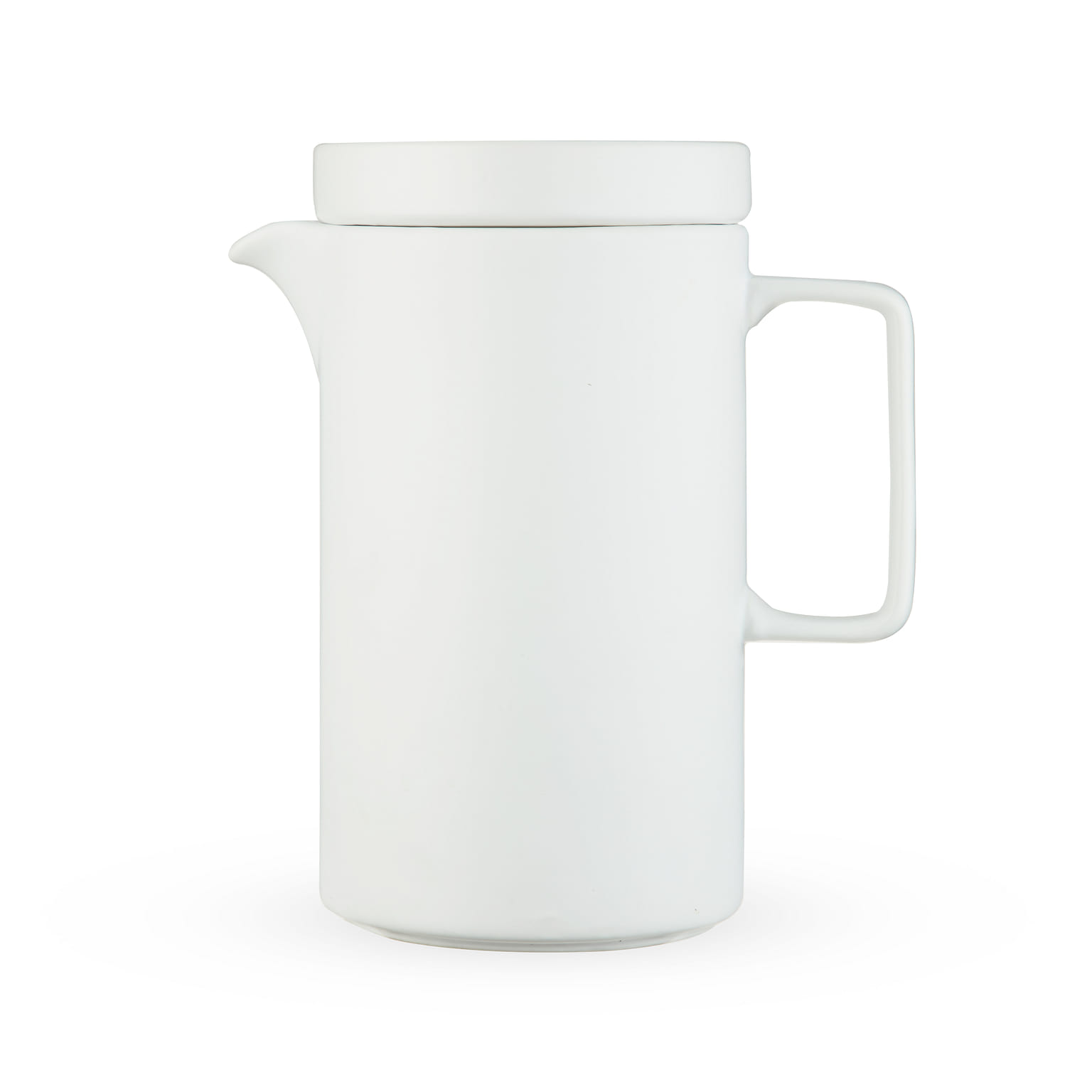Pinky Up Jona Teapot, Modern Ceramic Loose Leaf Tea Infuser with Lid and Gold Infuser Basket, Set of 1 42 Oz White Stoneware 42 oz