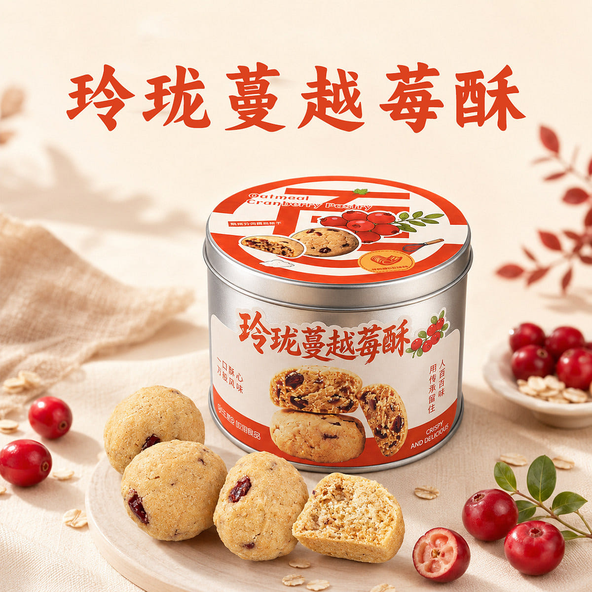 Mid-Autumn Mini Cranberry Pastry Snack Gift Treats 1 each