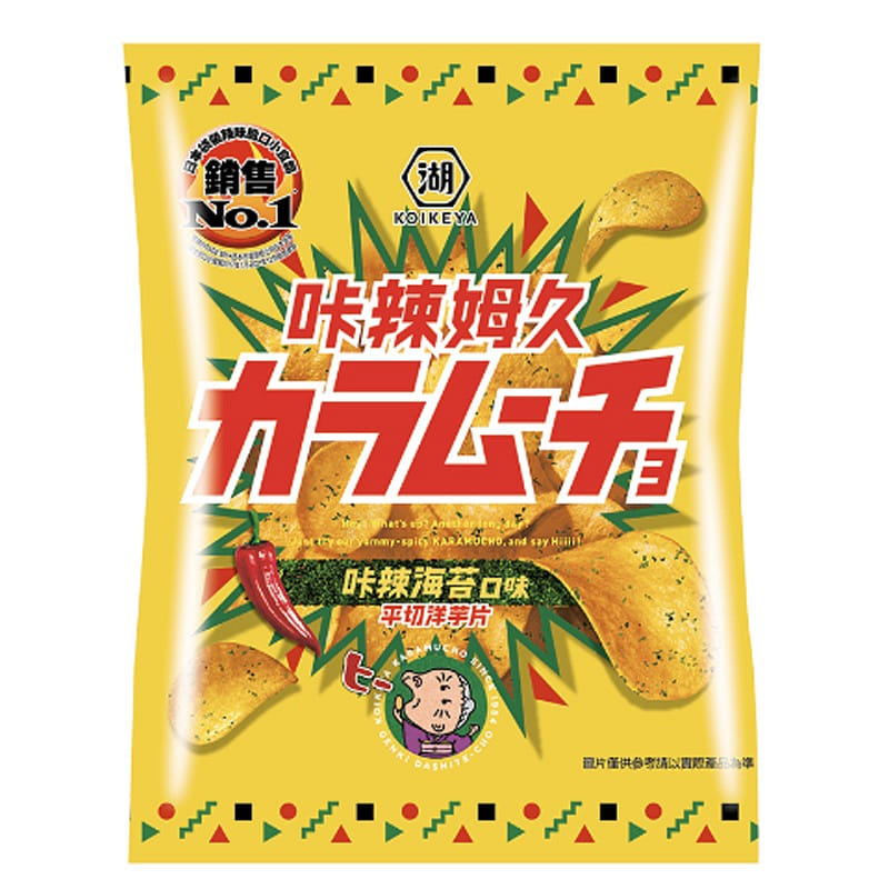 湖池屋 平切洋芋片 咔辣姆久海苔口味 58.5 克