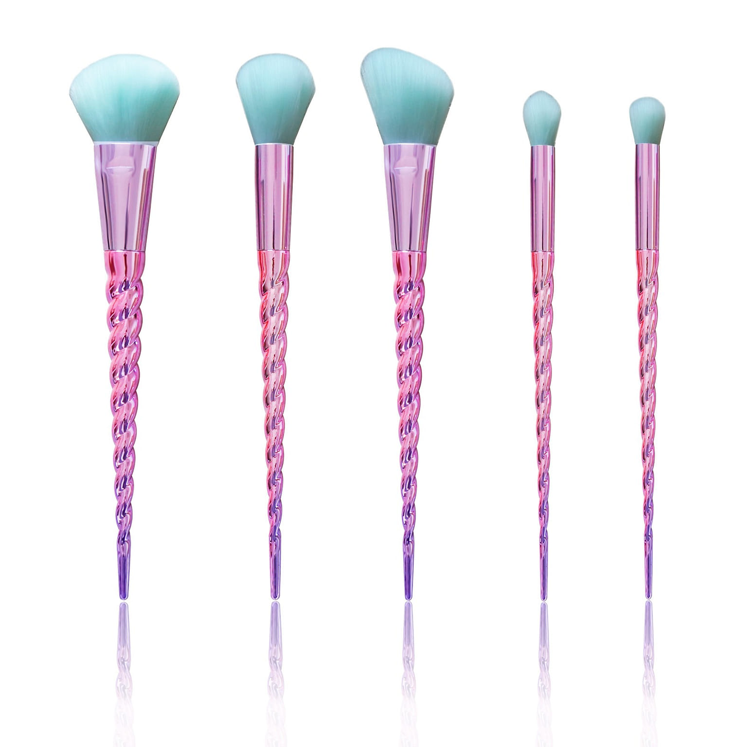 Ameliee Metallic Pink Makeup Brush Set Face & Eye 1 count