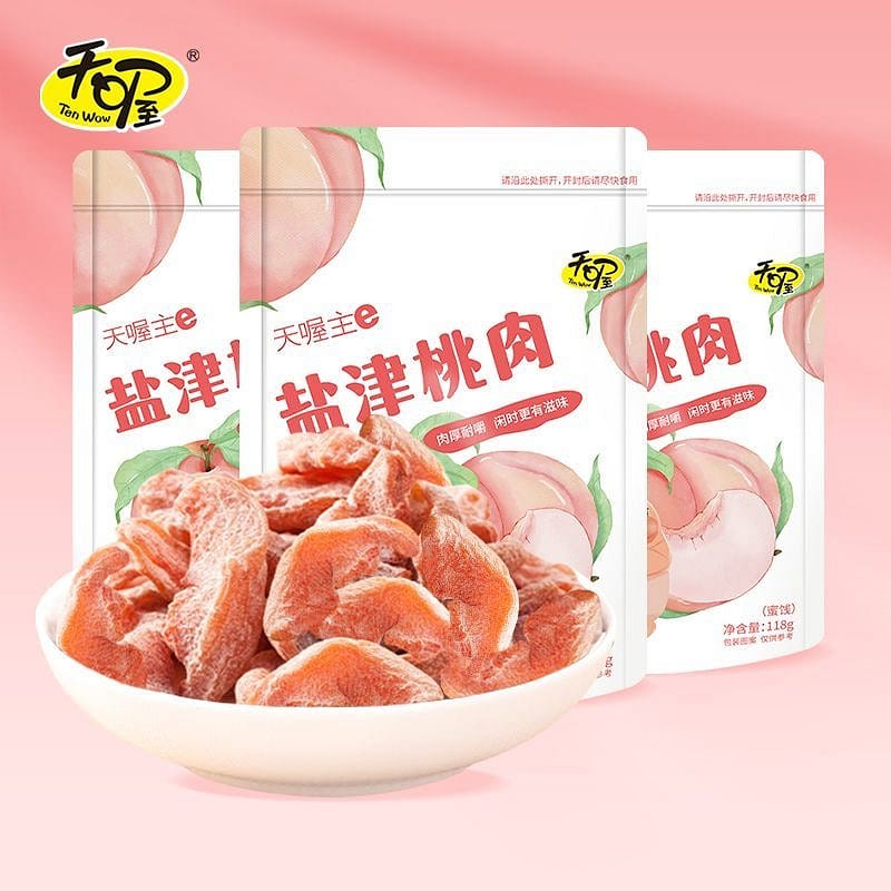 Salty preserved peach flesh, dried peach, seedless 118 g