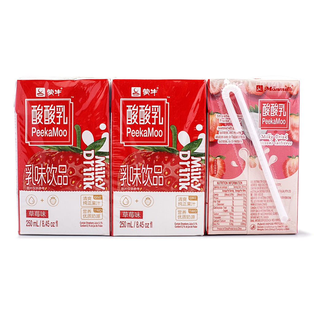 Mengniu Peekamoo Milky Drink Strawberry 6pk 1500 มิลลิลิตร