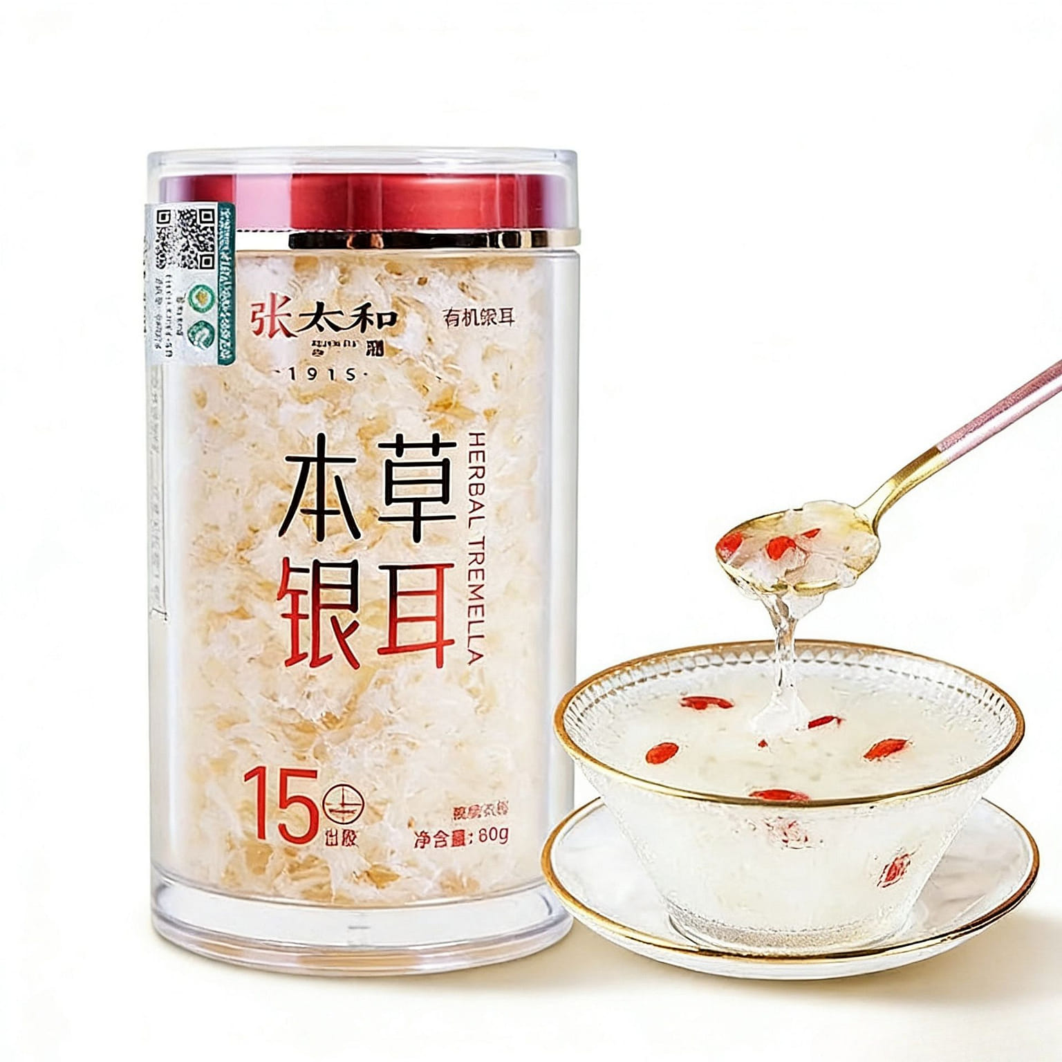 Zhang Taihe Organic White Fungus 80g*1 Jar 1 bottle