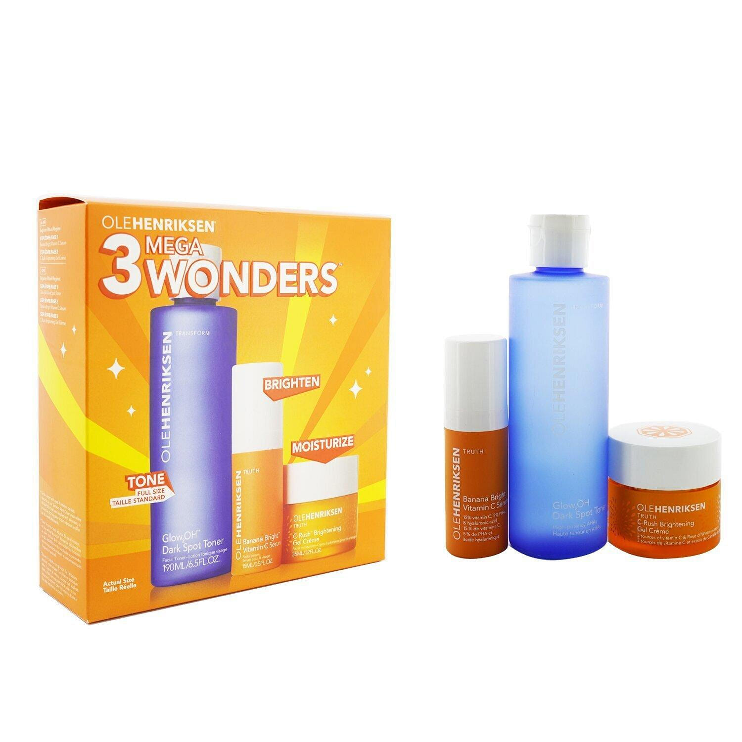 Ole Henriksen  Mega Wonders Set: Banana Bright Vitamin C Serum ml + GlowOH Dark Spot Toner ml + C-Rush Brightening Gel Crème ml 3pcs 3 each