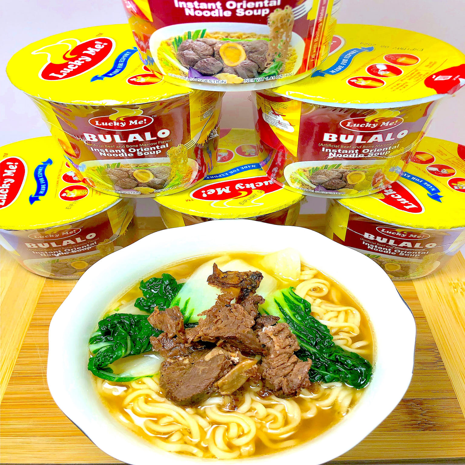 "LUCKY ME" FILIPINO INSTANT NOODLES "BULALO" BEEF & BONE MARROW FLAVOR 40 그램