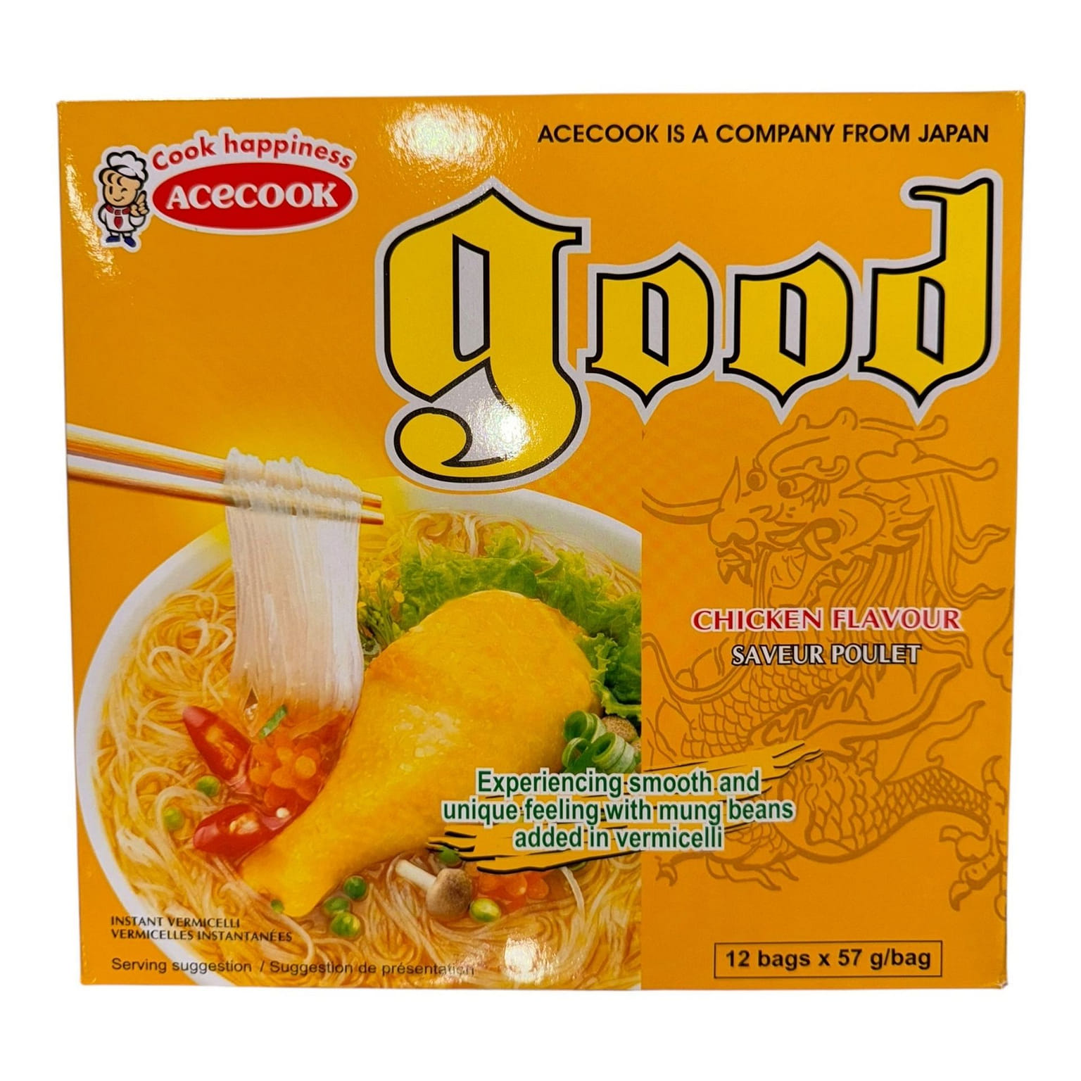 Acecook Instant Vermicelli Chicken Flavour Mien Ga 1 case