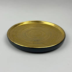 OSARA 纽约 Ibushi 金色直立边缘壁挂开胃菜 Omakase 盘子，直径 8.3 英寸。 1 份