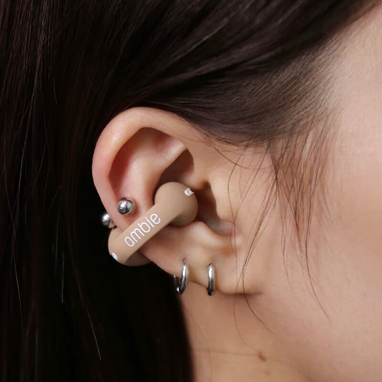ambie ワイヤレスイヤホン latte ラテ フルワイヤレスイヤホン ambie sound earcuffs Latte AM-TW01LTC