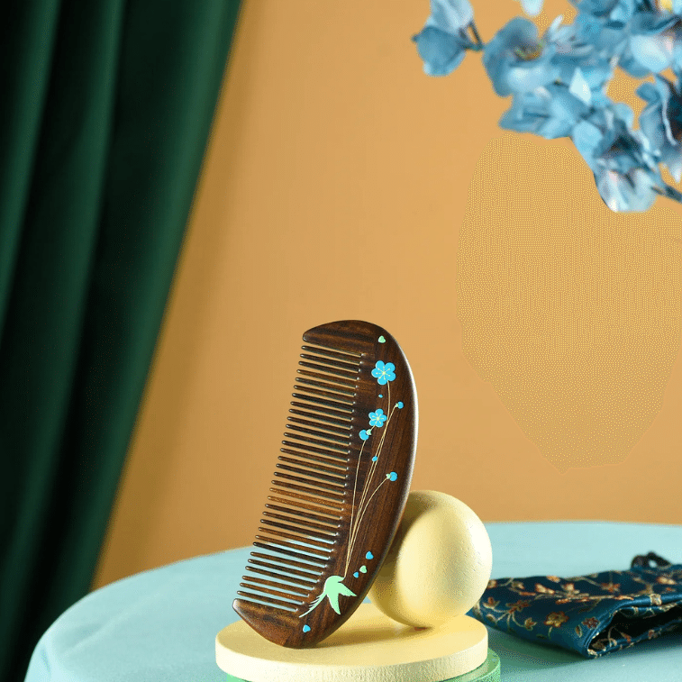 TAN MUJIANG BLUE BIRD HAIR COMB 1 개입