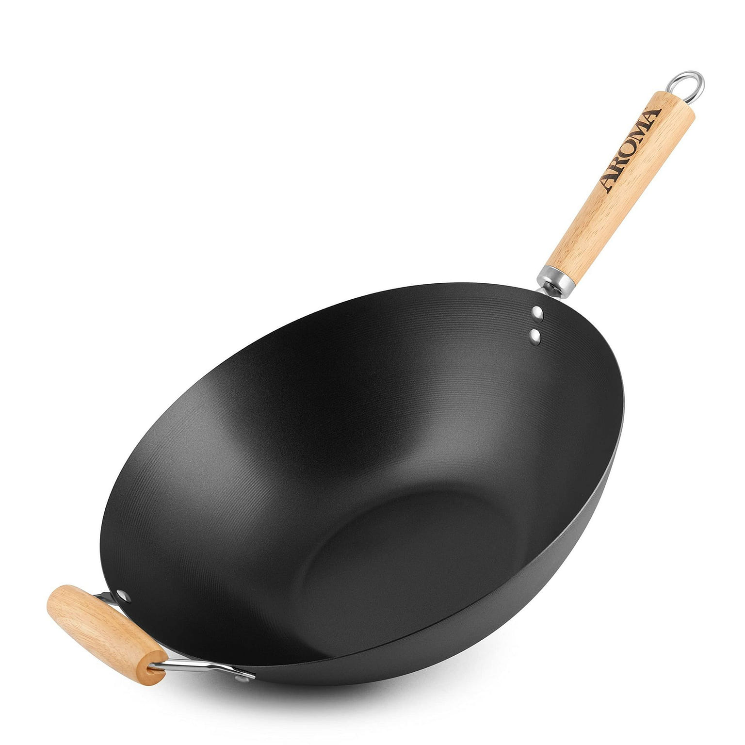Aroma 14" Carbon Steel Cookware Non-Stick Wok 1 each