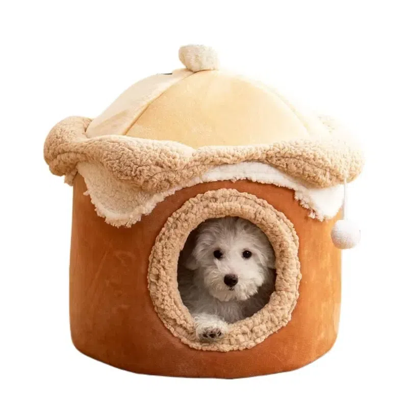 Pet Ice Cream Plush House Cute  Autumn Winter-- Coffee Colo M (Within 10 Kg)1 Pc 1 ส่วน
