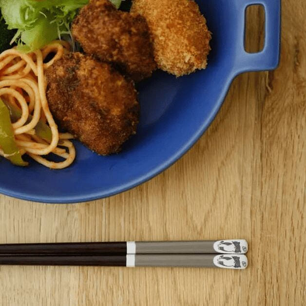 Japan Harupei 23cm Kitty Chopsticks - Gray 1 count