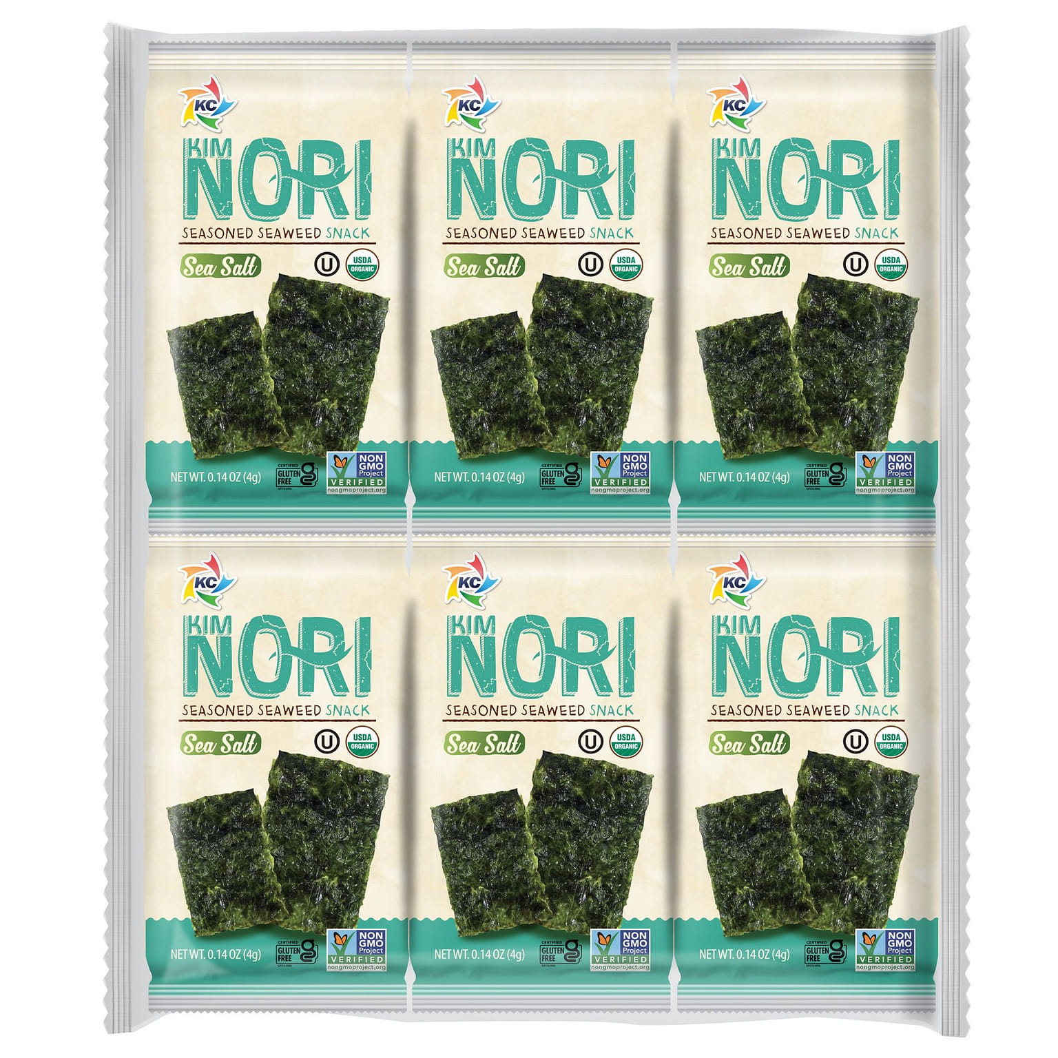 광천김 김노리 유기농 씨솔트 도시락 김 12팩 4g (0.14oz) 1.68 온스