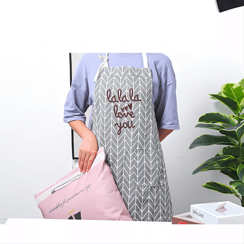 W Shunxiang Checkered Apron (Loveyou Gray) 1 개입