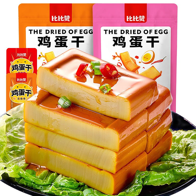 中國比比贊鮮香嫩滑雞蛋乾160g五香辣味滷雞蛋豆腐乾香乾豆乾即食零食 香辣味 160 克