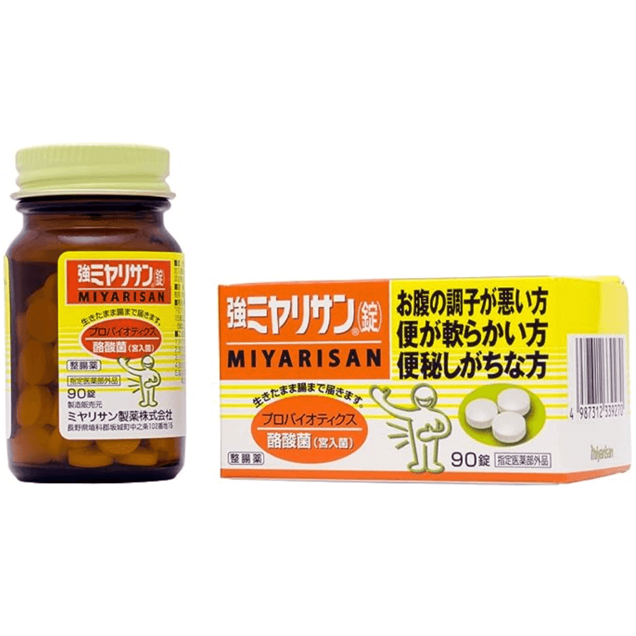 Miyarisan Intestinal Tablets with Lactic Acid Bacteria ameliorate Discomfort in the Abdomen Loose Stools Difficulty defecating etc. 90 Tablets 1 개