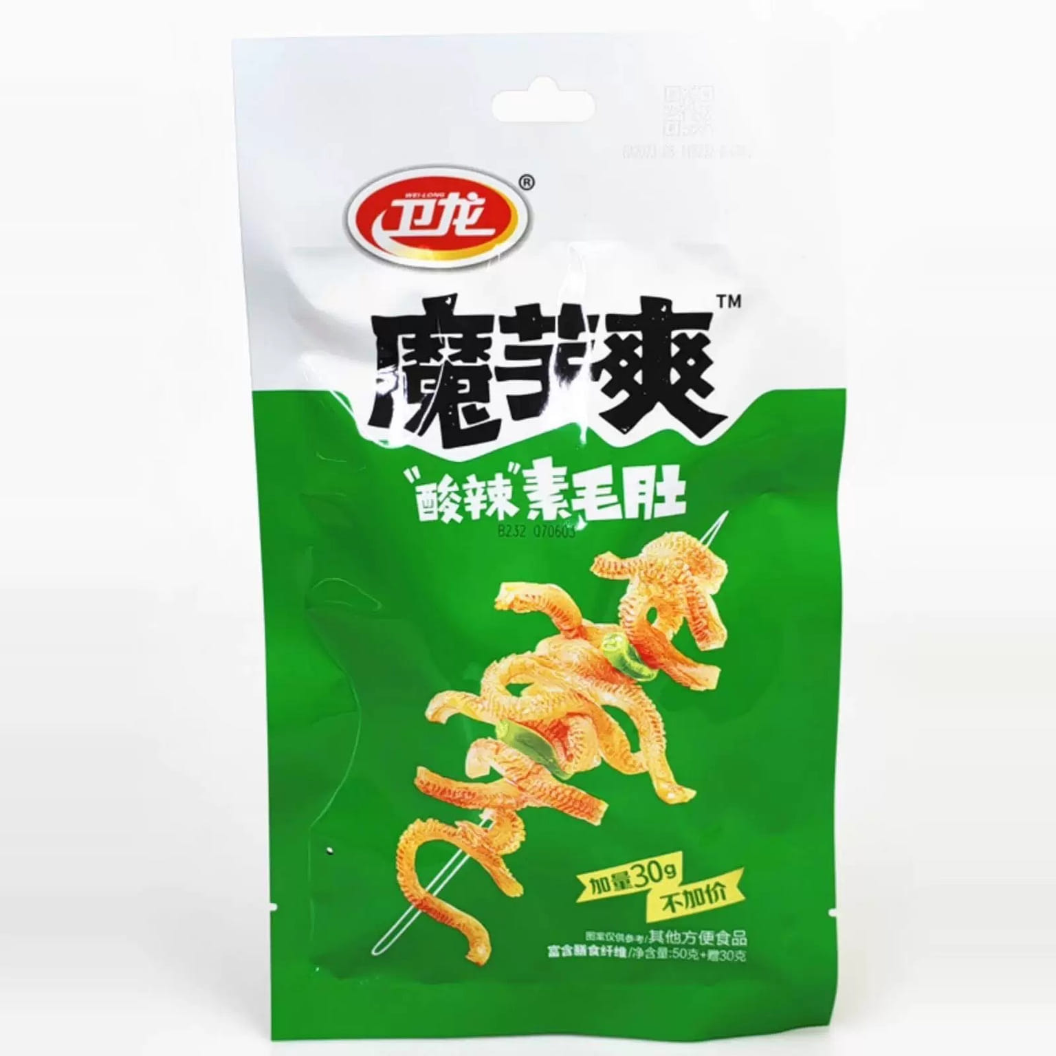 卫龙魔芋爽酸辣素毛肚 80 克