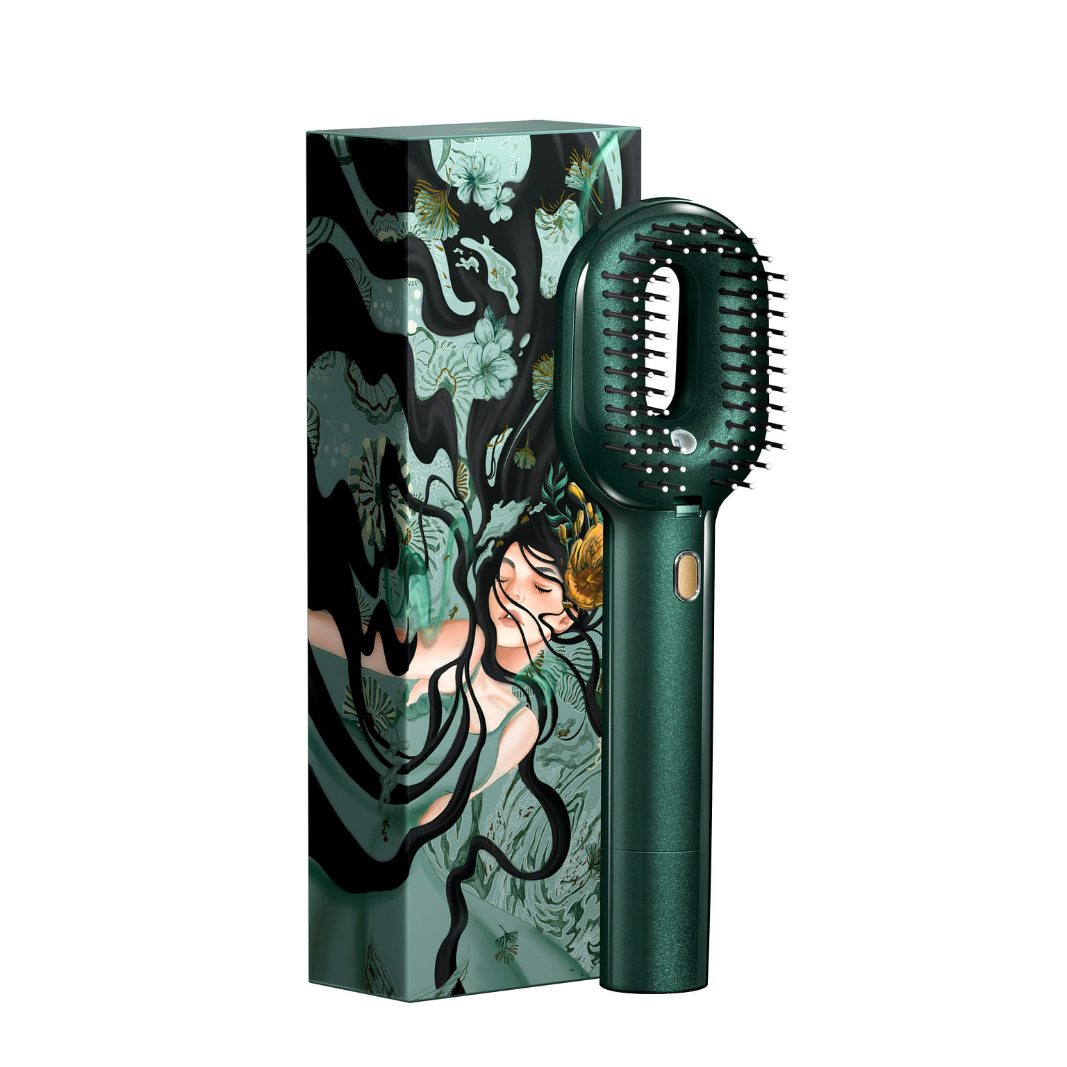 GX Multifunctional hair care negative ion hair care essential oil comb Green 1 each