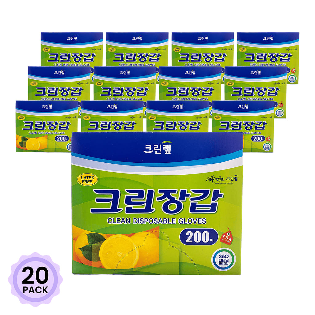 크린랩 비닐장갑 200개입 1 케이스*20 팩