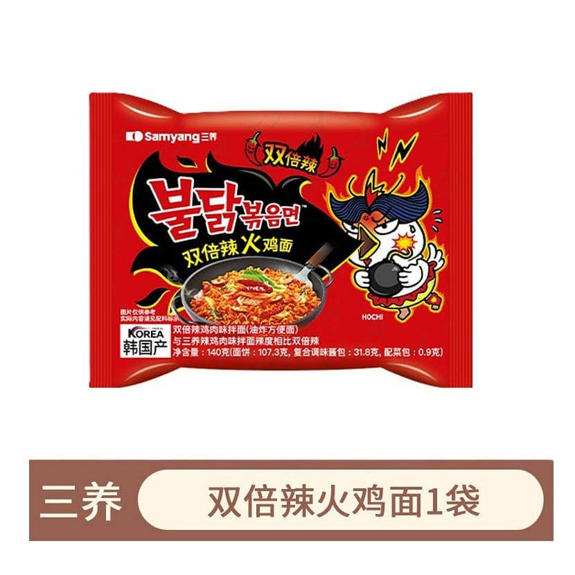 三養 雙倍辣火雞面 袋裝拌麪韓式拉麪 1袋 140 克