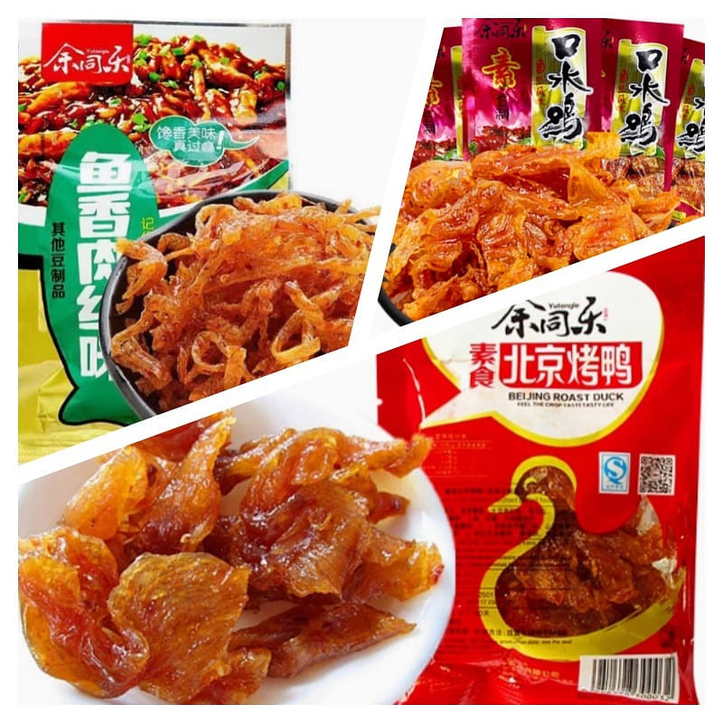 Yu Tongle bean products, vegetarian Peking duck * saliva chicken * fish-flavored shredded pork nostalgic casual snack combination 20g * 10 packs 200 グラム