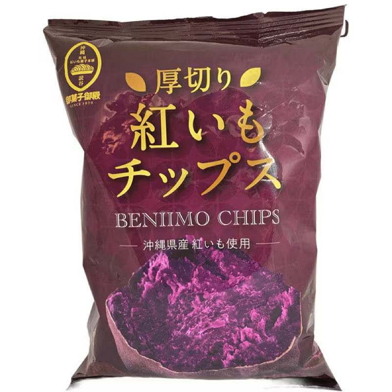 Okashigoten Thick Purple Sweet Potato Chips 70g 1 each