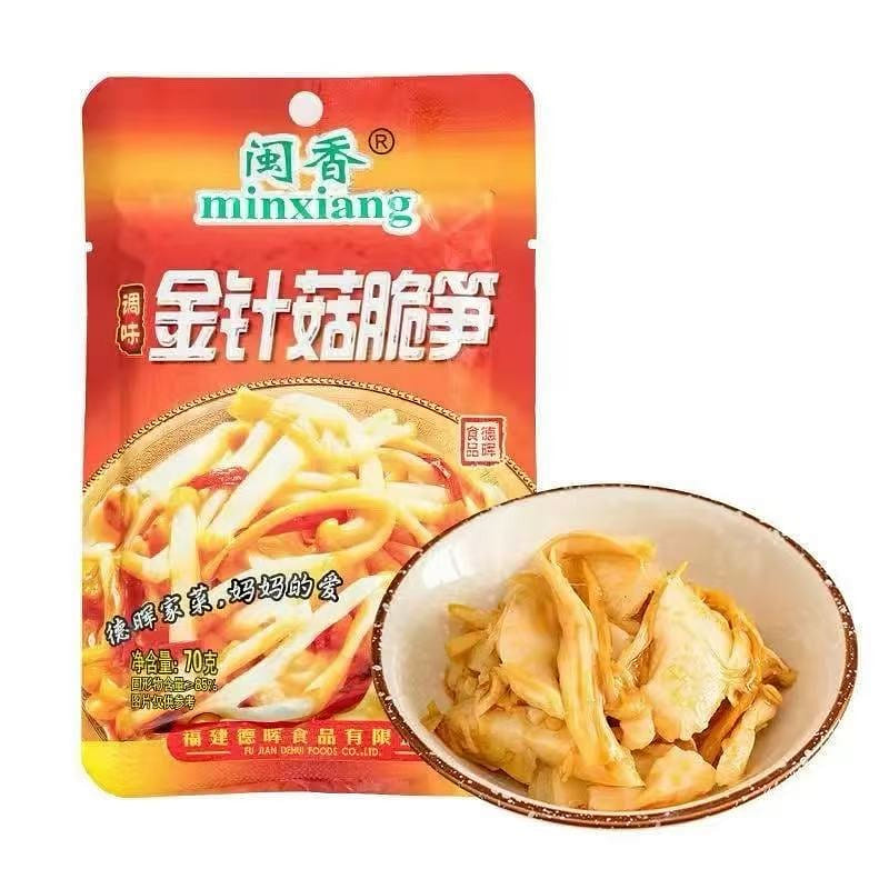 Enoki Mushrooms and Crispy Bamboo Shoots 70g*1 Bag 70 g