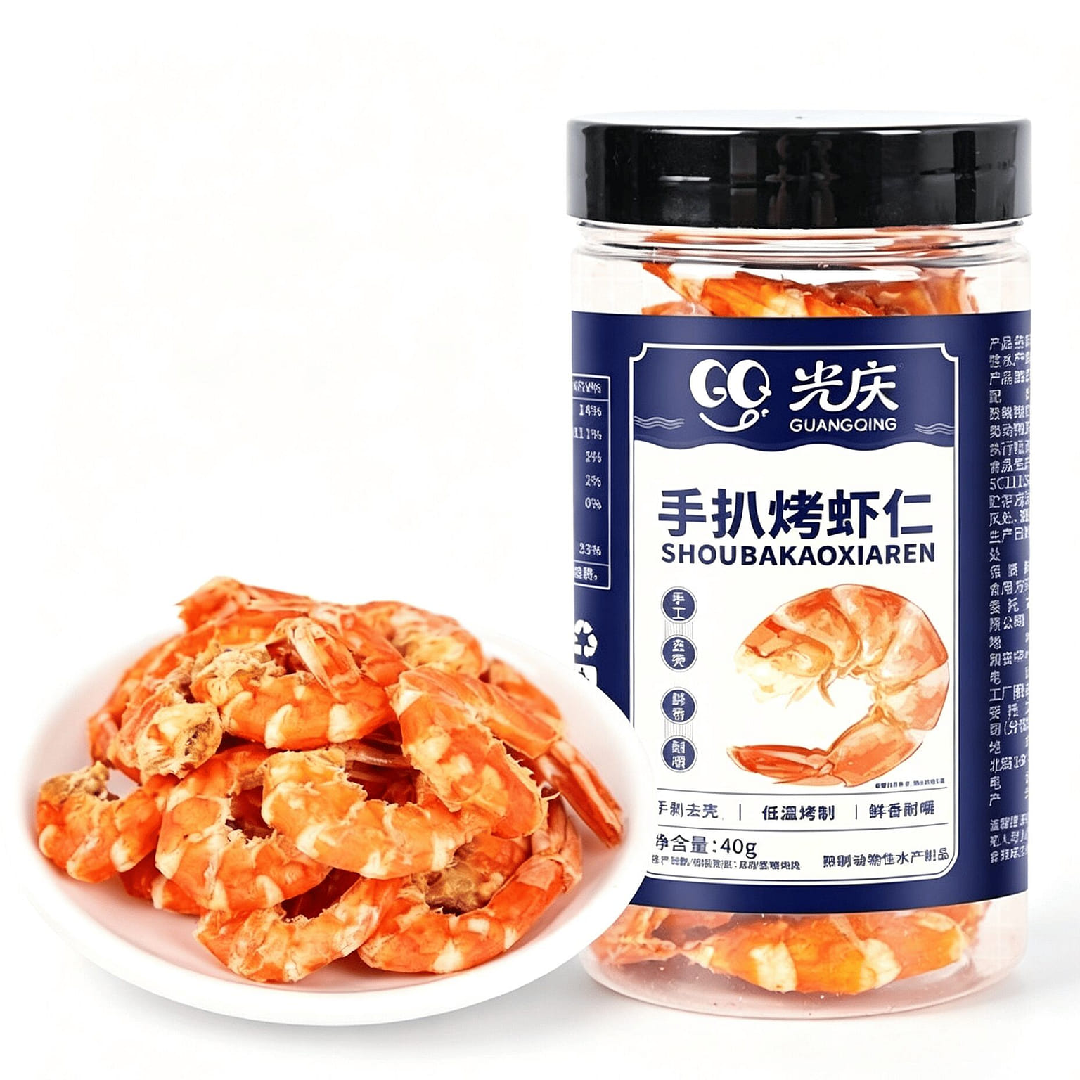 40g of roasted shelled shrimp, hand-peeled 40 g