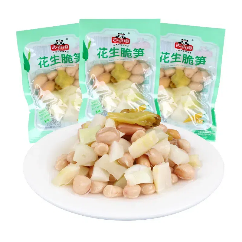 粥吉食道泡椒花生脆笋酸辣脆笋片泡椒味100g 100 克