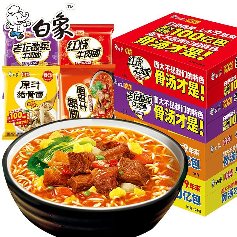 China Direct Mail White Elephant Stewed Instant Noodles 24 Bags Original Sauce 1 カウント