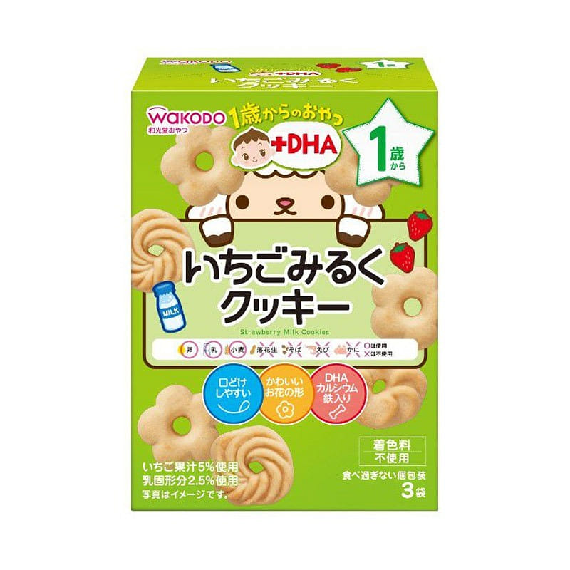Wakodo Strawberry Teething Biscuits 12 months+ 1 개