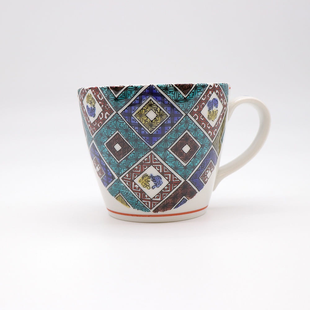 Kutani Ware Handmade Mug Cup (Antique Tile, 3.74" x 3.15") Made in Japan 1 개