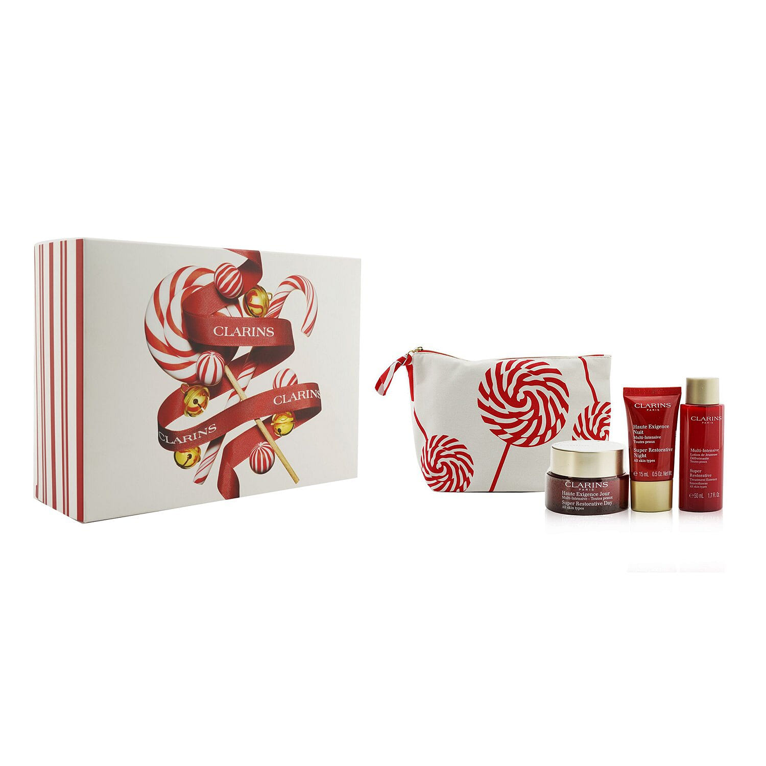 Clarins Super Restorative Collection: Day Cream 50ml+ Night Cream 15ml+ Treatment Essence 50ml+ Pouch 3pcs+1pouch 3 개