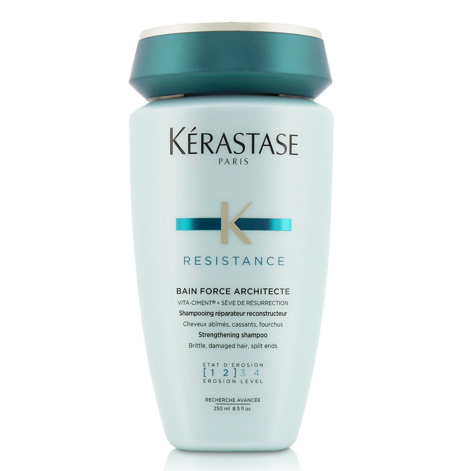 Kerastase Resistance Bain Force Architecte Strengthening Shampoo (For Brittle, Damaged Hair, Split Ends) E1928100 250 ml(ミリリットル)