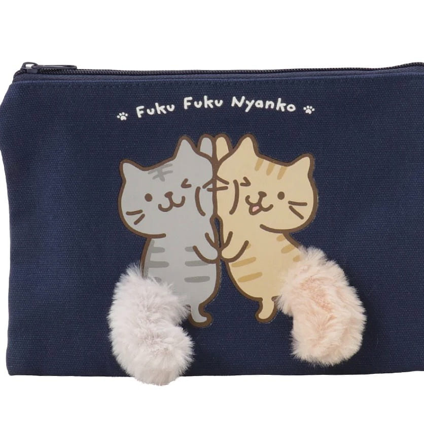 Fuku Fuku Nyanko Cat Tail Tote Bag - Blue Small 1 ส่วน
