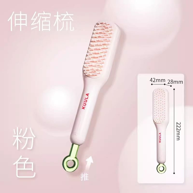 Retractable Magic Comb Scalp Massage Comb One Click Clean Air Cushion Comb Pink 1 each